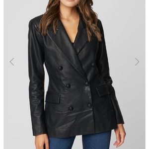 NWT vegan leather double breasted blazer